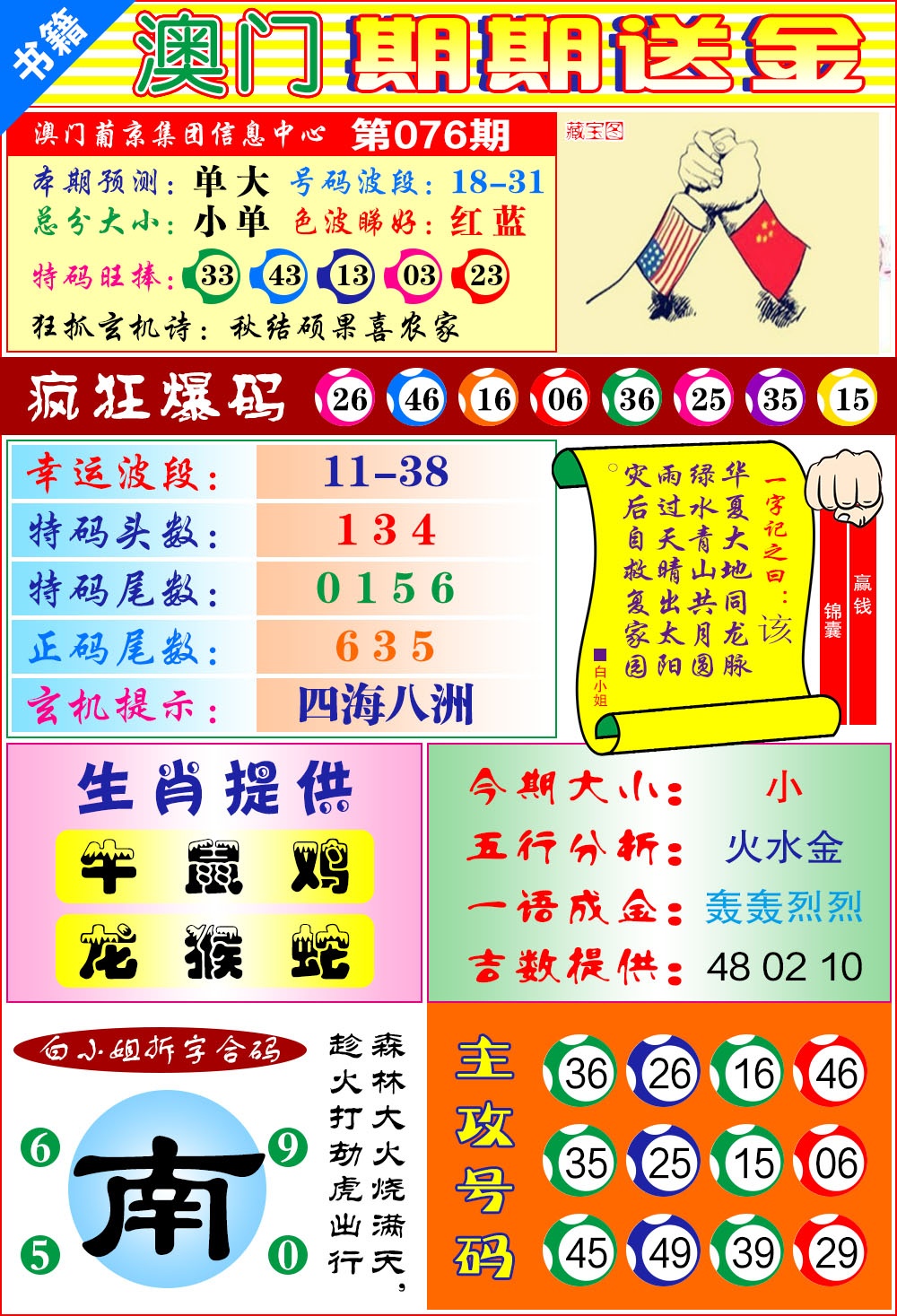 076期澳门期期送金[图]